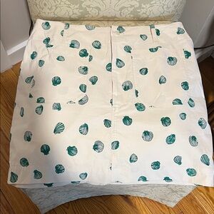 Maeve Cream Skirt with Teal Shell Print